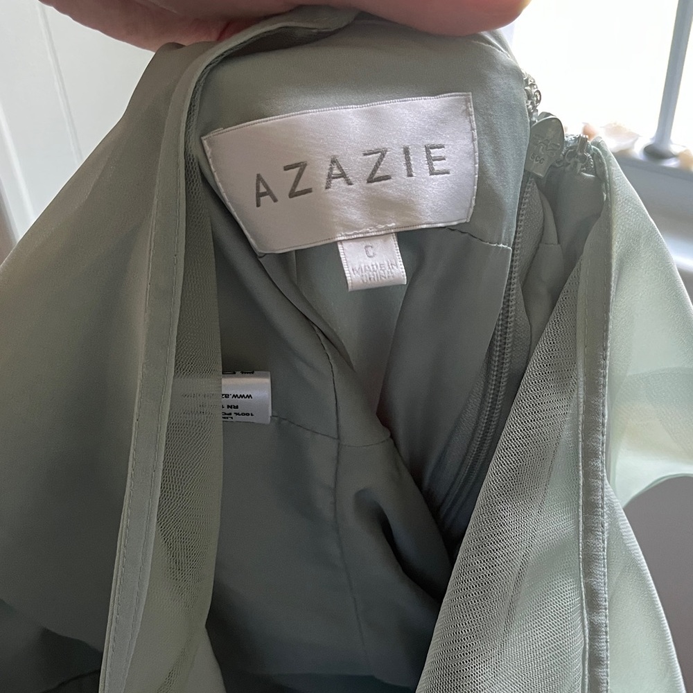 Azazie Agave Green Maxi Dress - Picture 5 of 5